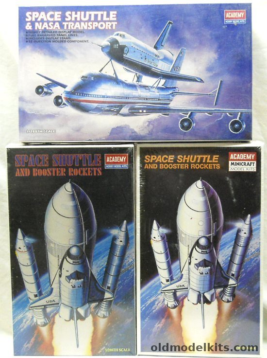 Academy 1/288 Two Space Shuttle And Rocket Boosters / 747 NASA Jumbo Jet Transporter and Space Shuttle plastic model kit